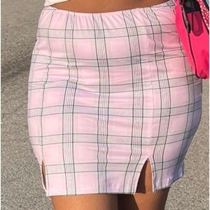 Rue21 Pink Plaid Mini Skirt